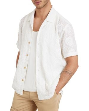 Guess Emory Embroidery Shirt - White
