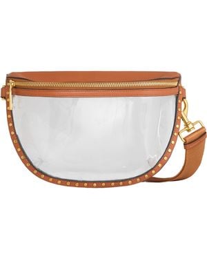 Rebecca Minkoff Darren Clear Crescent Crossbody Bag - White