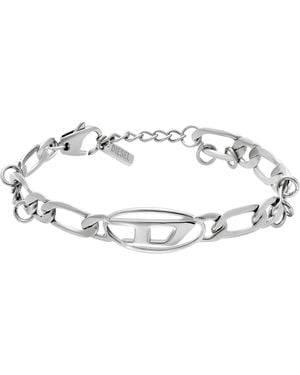 DIESEL Stainless Steel And Brass Oval D Chain Bracelet - Metallic