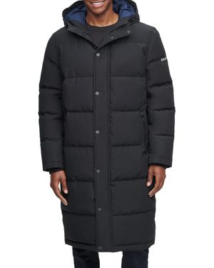 DKNY Arctic Cloth Hooded Extra Long Parka Jacket - Black