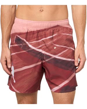 Lacoste Tennis Graphic Swim Trunks - Red