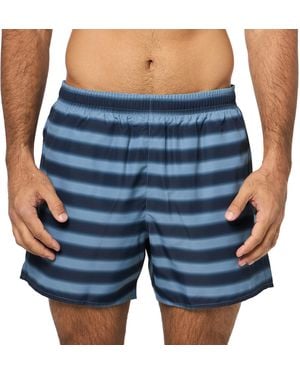 Lacoste Striped Swim Trunks - Blue