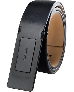 Calvin Klein Inlay Plaque Buckle Slim Belt - Blue