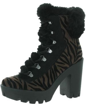 Jessica Simpson Mikah Suede Platform Hiker Combat Boot Brown Size 6.5 - Black
