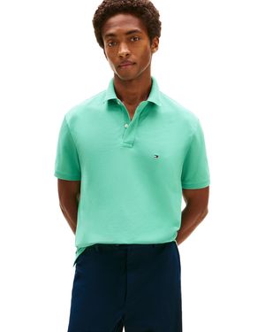 Tommy Hilfiger Short Sleeve Polo Shirt In Custom Fit Turquoise - Green