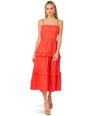Adrianna Papell Solid Tiered Midi Dress