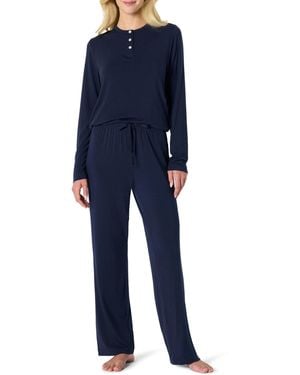 Amazon Essentials X Sofia Grainge Long Sleeve Henley Pajama Set - Blue
