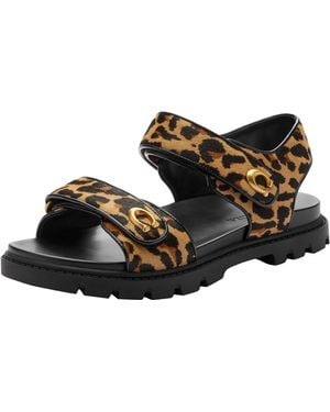 COACH Brynn Sandal Print Flat - Black