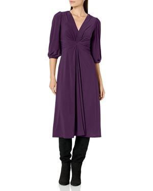 Vince Camuto Twist Knot Waist Midi Dress - Purple