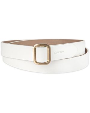 Calvin Klein Reversible Fully Adjustable Slider Belt - Natural