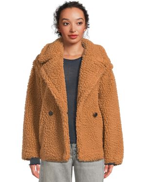 UGG Gertrude Short Teddy Coat - Brown
