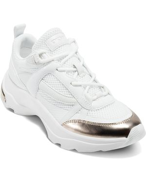 DKNY Juna Everyday Lace Up Platform Athletic Sneaker - White