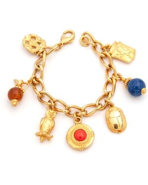 Ben-Amun 24k Gold Plated Royal Inspired Charms Gold Bracelet - Metallic