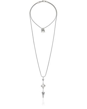 Noir Jewelry Milky Glow Silver Necklace - Metallic