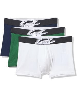 Lacoste Cotton Stretch Big Croc Print Trunks - White