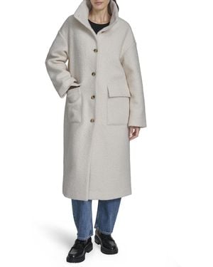 Levi's Boucle Stand Collar Car Coat - Gray