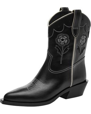 COACH Aria Cowboy Boot Industrial Shoe - Black