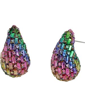 Steve Madden S Baguette Teardrop Earrings - Green