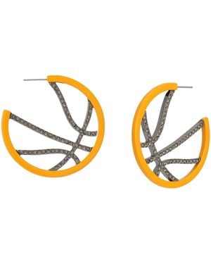 Betsey Johnson Jewelry Basketball Hoop Earrings - Metallic