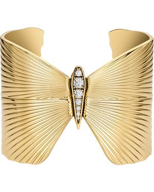 Fossil Butterfly Collection Gold-tone Stainless Steel Cuff Bracelet - Metallic
