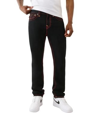 True Religion Stacked Rocco Super T Flap Jeans – Slim Stacked Fit & Flap - Black