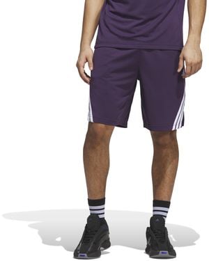 adidas Legends 3-Stripes Short de basketball pour homme - Bleu