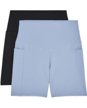 Danskin 2 Pack Motivate Pocket 5" Bike Shorts - Blue
