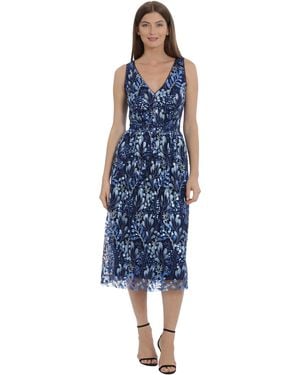 Maggy London Dresses Holiday Sequin Dress Event Occasion Cocktail Party Guest Of - Blue