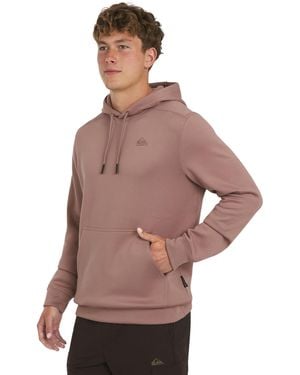 Quiksilver Regular Fit Active Performance Heavyweight Jacquard Mesh And Polar Fleece Pullover Hoodie - Brown