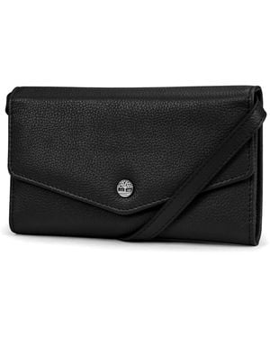 Timberland Borsa da donna in pelle RFID con tracolla staccabile - Nero