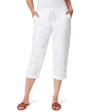 Bandolino Utility Pull On High Rise Straight Leg Capri - White