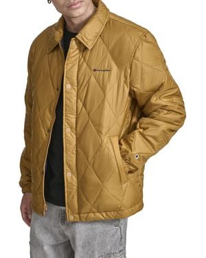 Champion Diamond Quilted Active Coaches Jacket - Brown