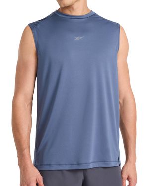 Reebok 's Warm-up Solid Muscle Performance Crewneck Tank Top - Blue