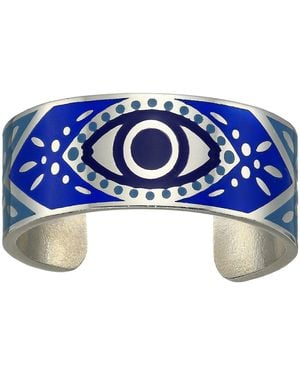 ALEX AND ANI Pc19eree02s,evil Eye Color Infusion Adjustable Ring,sterling Silver,blue