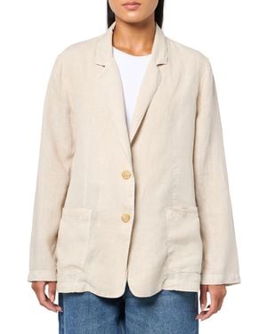 Velvet By Graham & Spencer Iman Woven Linen Jacket Coat - Natural