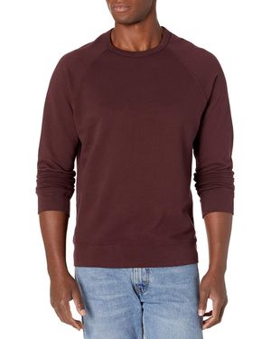 Vince Long Sleeve Garment Dye Crew - Red