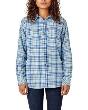Dickies Plaid Flannel Long Sleeve Shirt - Blue