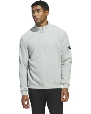 adidas Ultimate365 Terry Cloth Quarter-zip Pullover Sweater - Gray