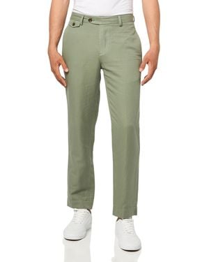 Brooks Brothers Cbt Ml Linen Cotton Pant Plain Regular - Green
