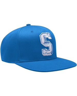 Starter Authentic Satin Flat Brim Embroidered Snapback - Blue