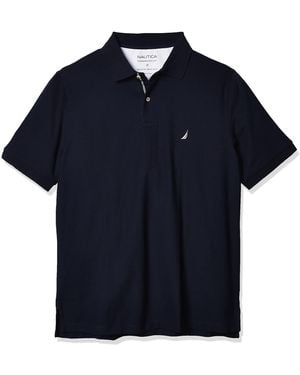 Nautica Big Short Sleeve Solid Deck Polo Shirt, True Black, 3xlt Tall