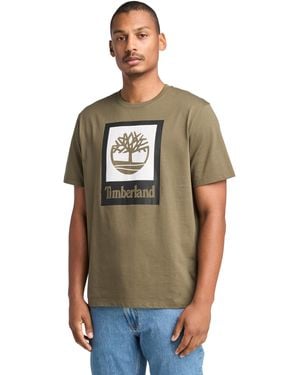 Timberland Stack Logo Colored Short Sleeve Tee - Green