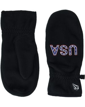 Volcom Mens Usst Fleece Mitt Snowboard Gloves - Black