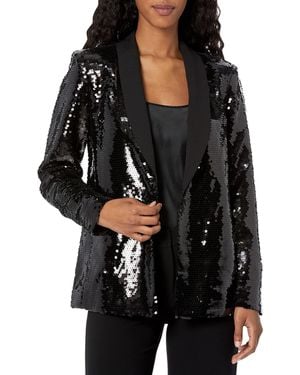 Karl Lagerfeld Paris Sequin Blazer Sport Jacket - Black