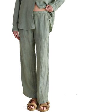 Velvet By Graham & Spencer Pico Woven Linen Pant - Green