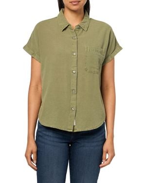 Lucky Brand Solid Rolled Sleeve Button-down Dusty Olive - Green