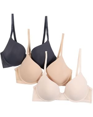 Tahari 3-pack Everyday Lift Bra With Mesh Panels - Blue