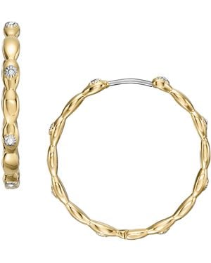 Fossil Sutton Evil Eye Gold-tone Stainless Steel Hoop Earrings - Metallic