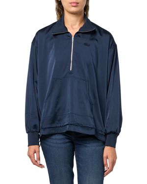 Lacoste High Zipped Neck Oversized Popover Jacket - Blue