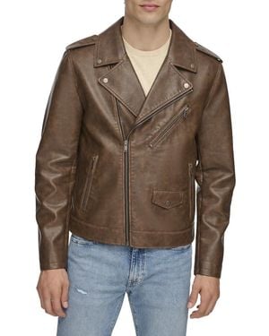 Levi's Faux Leather Motorcycle Jacket - Brown
